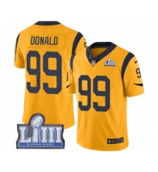 Youth Nike Los Angeles Rams #99 Aaron Donald Limited Gold Rush Vapor Untouchable Super Bowl LIII Bound NFL Jersey