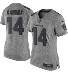 Women's Nike Miami Dolphins #14 Jarvis Landry Limited Gray Gridiron NFL Jersey