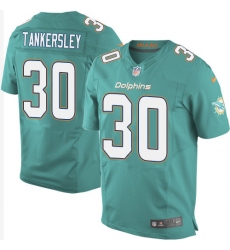 Men's Nike Miami Dolphins #30 Cordrea Tankersley Elite Aqua Green Team Color NFL Jersey