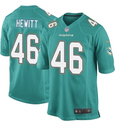 Men's Nike Miami Dolphins #46 Neville Hewitt Game Aqua Green Team Color NFL Jersey
