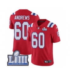 Men's Nike New England Patriots #60 David Andrews Red Alternate Vapor Untouchable Limited Player Super Bowl LIII Bound NFL Jersey