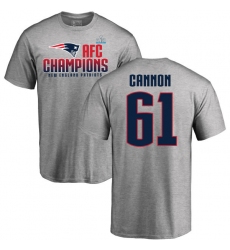 Nike New England Patriots #61 Marcus Cannon Heather Gray 2017 AFC Champions V-Neck T-Shirt