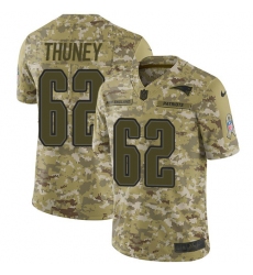 Youth Nike New England Patriots #62 Joe Thuney Limited Camo 2018 Salute to Service NFL Jersey