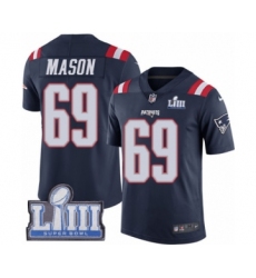 Men's Nike New England Patriots #69 Shaq Mason Limited Navy Blue Rush Vapor Untouchable Super Bowl LIII Bound NFL Jersey
