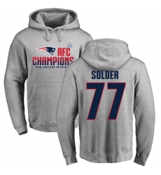 Nike New England Patriots #77 Nate Solder Heather Gray 2017 AFC Champions Pullover Hoodie