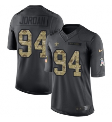 Men's Nike New Orleans Saints #94 Cameron Jordan Limited Black 2016 Salute to Service NFL Jersey Men's Nike New Orleans Saints #94 Cameron Jordan Limited Black 2016 Salute to Service NFL Jersey