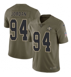Youth Nike New Orleans Saints #94 Cameron Jordan Limited Olive 2017 Salute to Service NFL Jersey