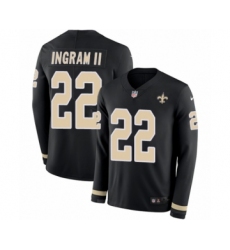 Men's Nike New Orleans Saints #22 Mark Ingram Limited Black Therma Long Sleeve NFL Jersey