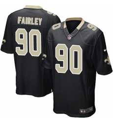 Men's Nike New Orleans Saints #90 Nick Fairley Game Black Team Color NFL Jersey