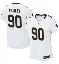Women's Nike New Orleans Saints #90 Nick Fairley Game White NFL Jersey