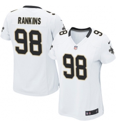 Women's Nike New Orleans Saints #98 Sheldon Rankins Game White NFL Jersey