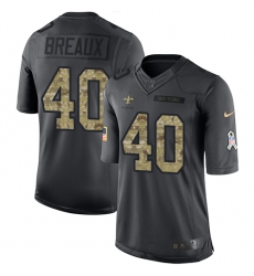 Men's Nike New Orleans Saints #40 Delvin Breaux Limited Black 2016 Salute to Service NFL Jersey