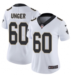 Women's Nike New Orleans Saints #60 Max Unger Elite White NFL Jersey