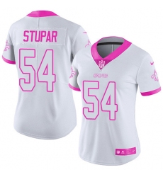 Women's Nike New Orleans Saints #54 Nate Stupar Limited White/Pink Rush Fashion NFL Jersey
