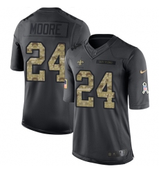 Youth Nike New Orleans Saints #24 Sterling Moore Limited Black 2016 Salute to Service NFL Jersey