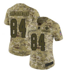 Women's Nike New Orleans Saints #84 Michael Hoomanawanui Limited Camo 2018 Salute to Service NFL Jersey