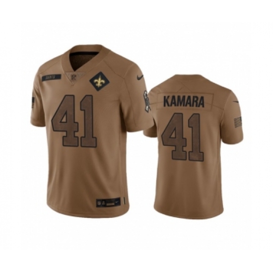 Men's Nike New Orleans Saints #41 Alvin Kamara 2023 Brown Salute To Service Limited Football Stitched Jersey Men's Nike New Orleans Saints #41 Alvin Kamara 2023 Brown Salute To Service Limited Football Stitched Jersey