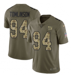 Men's Nike New York Giants #94 Dalvin Tomlinson Limited Olive/Camo 2017 Salute to Service NFL Jersey
