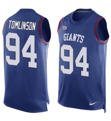 Men's Nike New York Giants #94 Dalvin Tomlinson Limited Royal Blue Player Name & Number Tank Top NFL Jersey