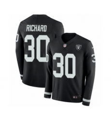 Men's Nike Oakland Raiders #30 Jalen Richard Limited Black Therma Long Sleeve NFL Jersey