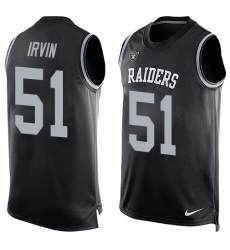Men's Nike Oakland Raiders #51 Bruce Irvin Limited Black Player Name & Number Tank Top NFL Jersey
