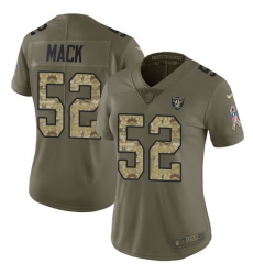 Women's Nike Oakland Raiders #52 Khalil Mack Limited Olive/Camo 2017 Salute to Service NFL Jersey