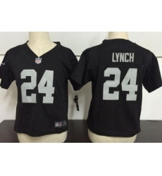 Toddler Oakland Raiders #24 Marshawn Lynch Black Team Color Stitched NFL Nike Game Jersey