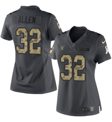 Women's Nike Oakland Raiders #32 Marcus Allen Limited Black 2016 Salute to Service NFL Jersey