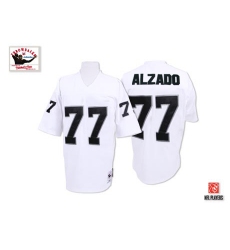 Mitchell and Ness Oakland Raiders #77 Lyle Alzado White Authentic Throwback NFL Jersey