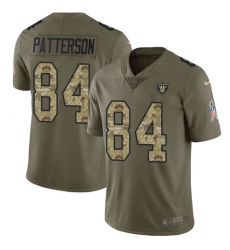 Men's Nike Oakland Raiders #84 Cordarrelle Patterson Limited Olive/Camo 2017 Salute to Service NFL Jersey