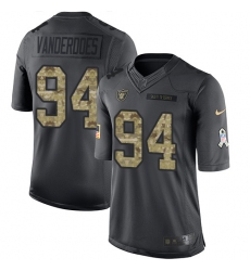 Youth Nike Oakland Raiders #94 Eddie Vanderdoes Limited Black 2016 Salute to Service NFL Jersey