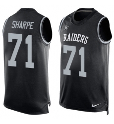 Men's Nike Oakland Raiders #71 David Sharpe Limited Black Player Name & Number Tank Top NFL Jersey