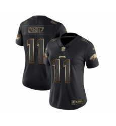Women's Philadelphia Eagles #11 Carson Wentz Black Gold Vapor Untouchable Limited Player Football Jersey
