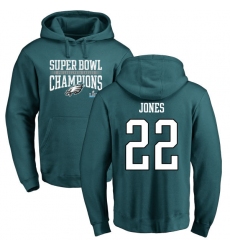 Nike Philadelphia Eagles #22 Sidney Jones Green Super Bowl LII Champions Pullover Hoodie