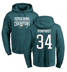 Nike Philadelphia Eagles #34 Donnel Pumphrey Green Super Bowl LII Champions Pullover Hoodie