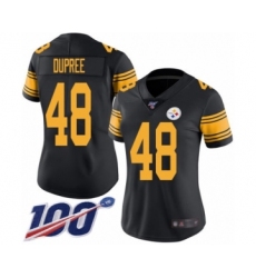 Women's Pittsburgh Steelers #48 Bud Dupree Limited Black Rush Vapor Untouchable 100th Season Football Jersey