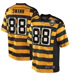 Men's Nike Pittsburgh Steelers #88 Lynn Swann Elite Yellow/Black Alternate 80TH Anniversary Throwback NFL Jersey