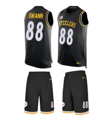Men's Nike Pittsburgh Steelers #88 Lynn Swann Limited Black Tank Top Suit NFL Jersey