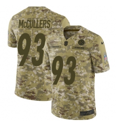 Men's Nike Pittsburgh Steelers #93 Dan McCullers Limited Camo 2018 Salute to Service NFL Jerseyy