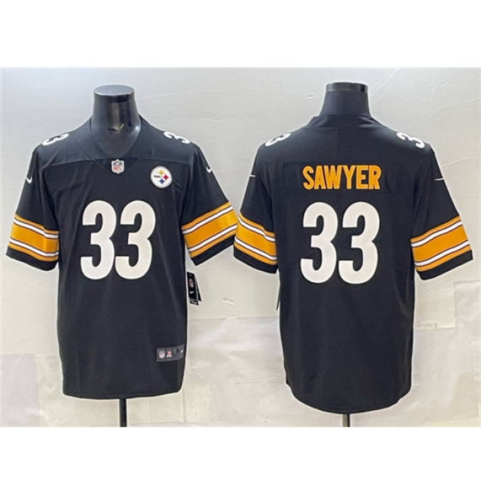 Men's Pittsburgh Steelers #33 Jack Sawyer Black 2025 Vapor Limited Football Stitched Jersey