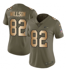 Women's Nike Seattle Seahawks #82 Luke Willson Limited Olive/Gold 2017 Salute to Service NFL Jersey