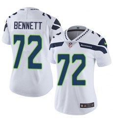 Women's Nike Seattle Seahawks #72 Michael Bennett White Vapor Untouchable Limited Player NFL Jersey