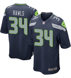 Men's Nike Seattle Seahawks #34 Thomas Rawls Game Steel Blue Team Color NFL Jersey
