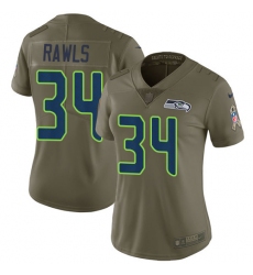Women's Nike Seattle Seahawks #34 Thomas Rawls Limited Olive 2017 Salute to Service NFL Jersey