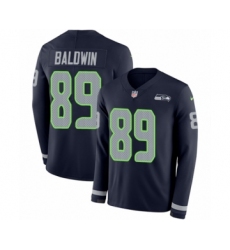Men's Nike Seattle Seahawks #89 Doug Baldwin Limited Navy Blue Therma Long Sleeve NFL Jersey
