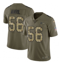 Men's Nike Seattle Seahawks #56 Cliff Avril Limited Olive/Camo 2017 Salute to Service NFL Jersey