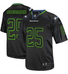 Men's Nike Seattle Seahawks #25 Richard Sherman Elite Lights Out Black NFL Jersey