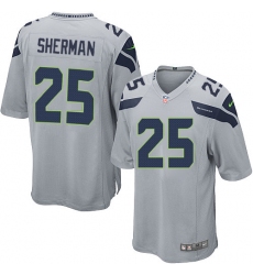 Men's Nike Seattle Seahawks #25 Richard Sherman Game Grey Alternate NFL Jersey
