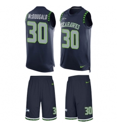 Men's Nike Seattle Seahawks #30 Bradley McDougald Limited Steel Blue Tank Top Suit NFL Jersey