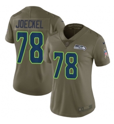 Women's Nike Seattle Seahawks #78 Luke Joeckel Limited Olive 2017 Salute to Service NFL Jersey